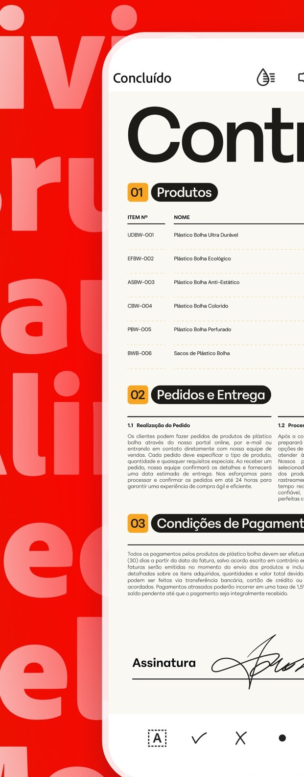 Contrato PDF aberto no Adobe Acrobat Reader oficial