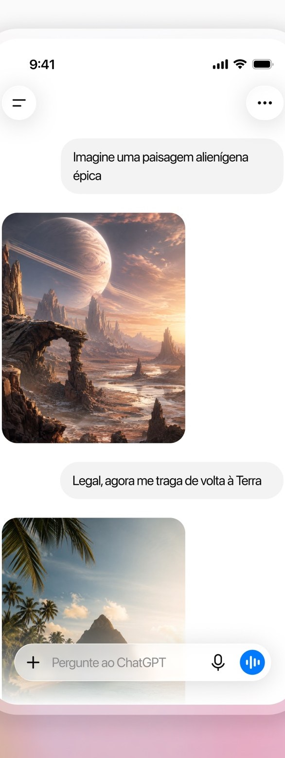 ChatGPT gerando uma paisagem a partir do pedido