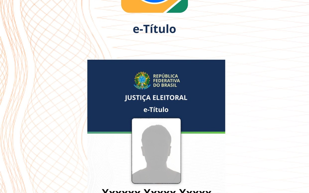 e-Título oficial da Justiça Eleitoral, com número, zona, seção e brasão da República