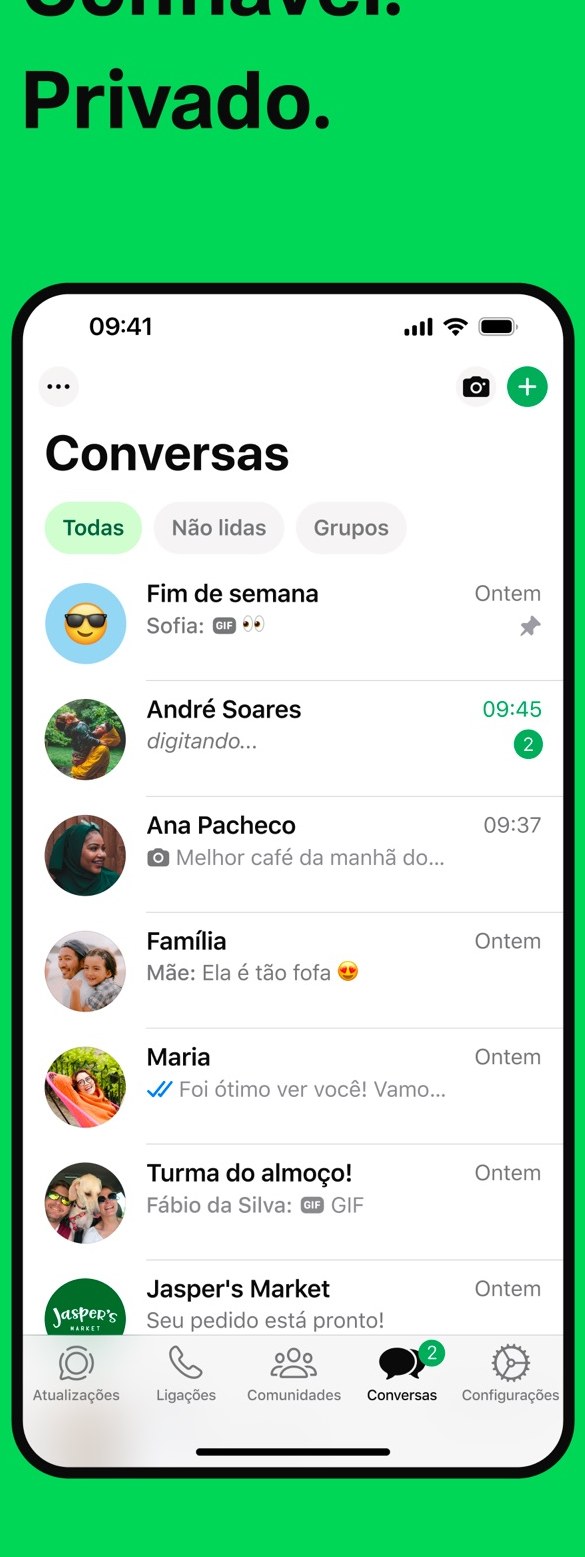 Lista de Conversas do WhatsApp oficial
