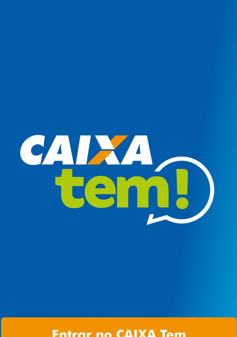 Tela oficial de abertura do CAIXA Tem, com o botão Entrar no CAIXA Tem