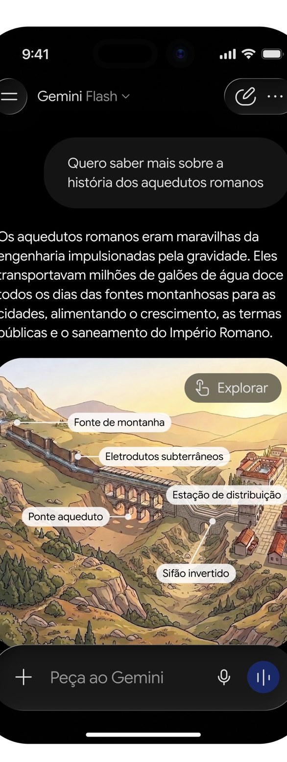 App oficial do Google Gemini com o campo de mensagem